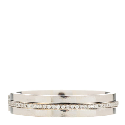 Tiffany 18K White Gold Diamond Narrow T Two Ring 63 10.5 3 of 5