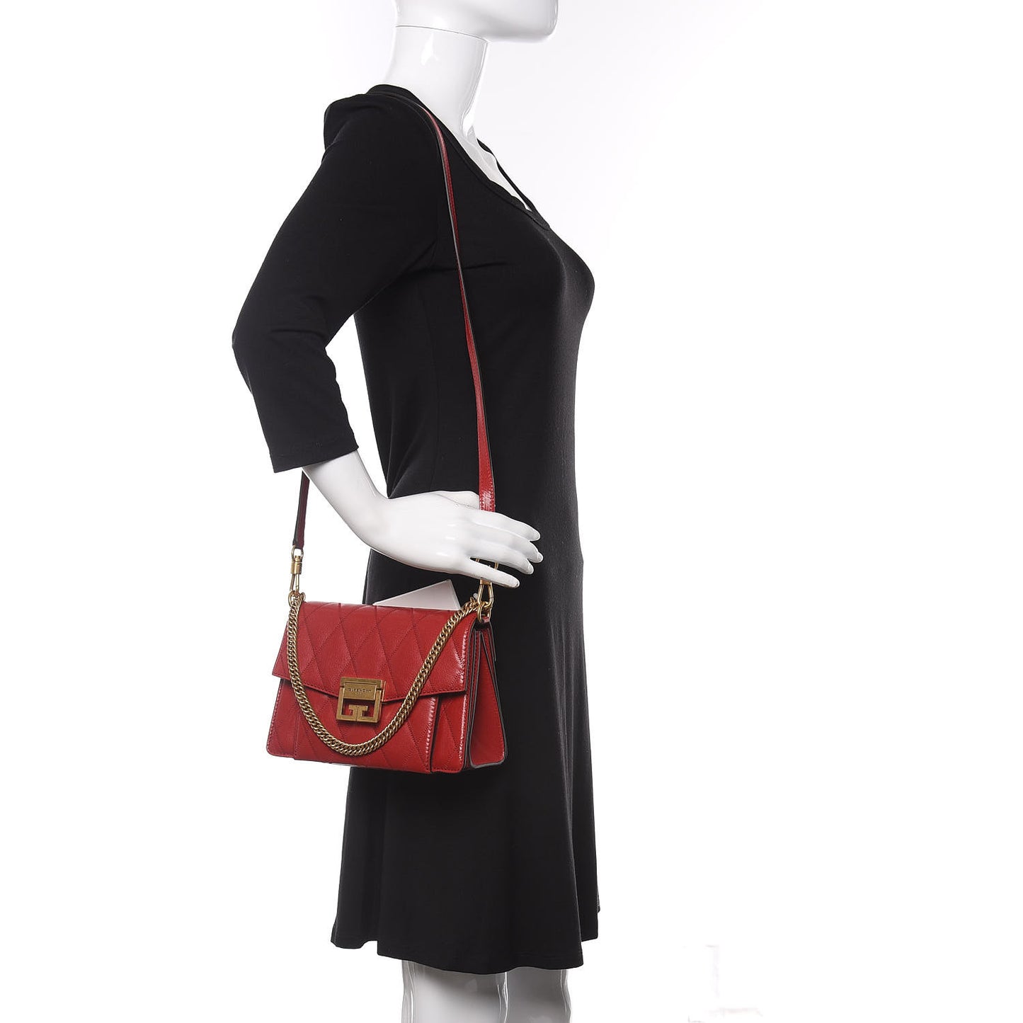 Goatskin Quilted Small GV3 Shoulder Bag Vermilion