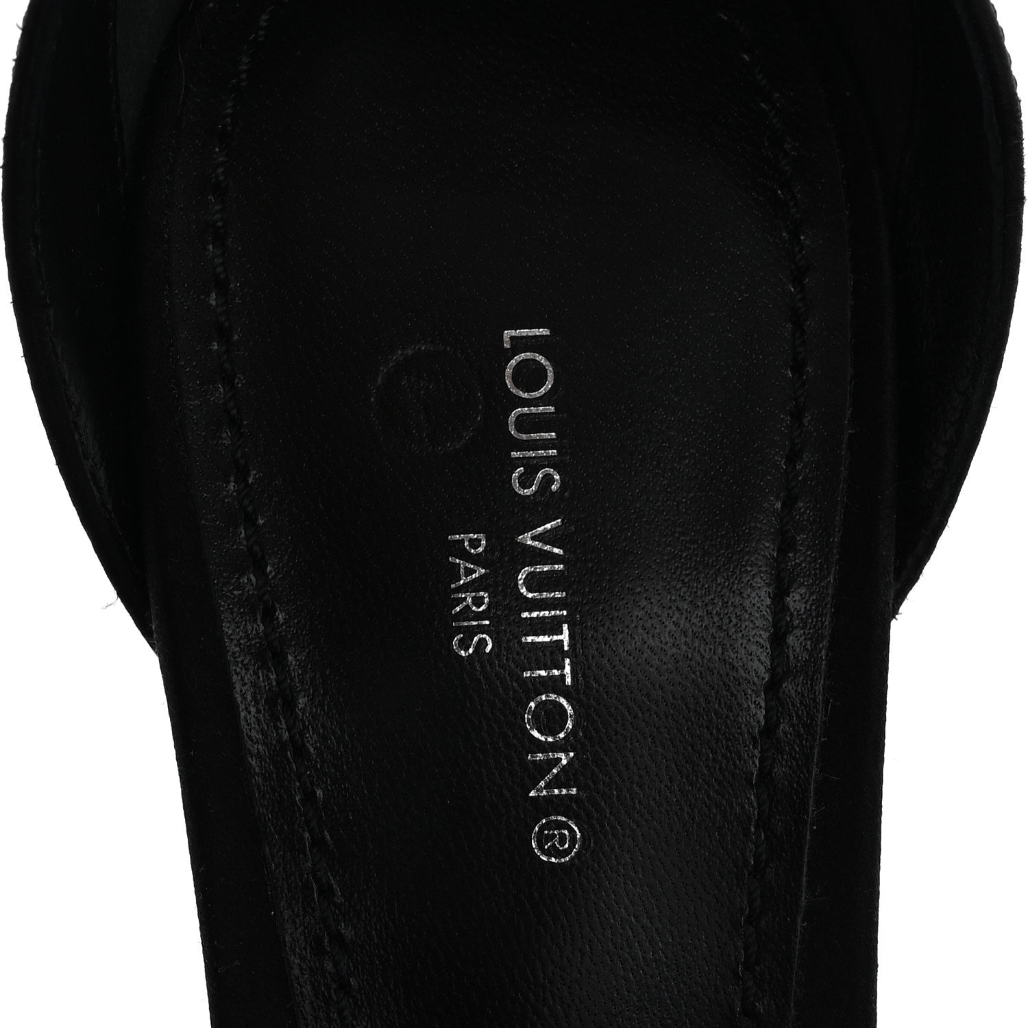 Louis Vuitton Satin Crystal Sandals 40 Black 7 of 8