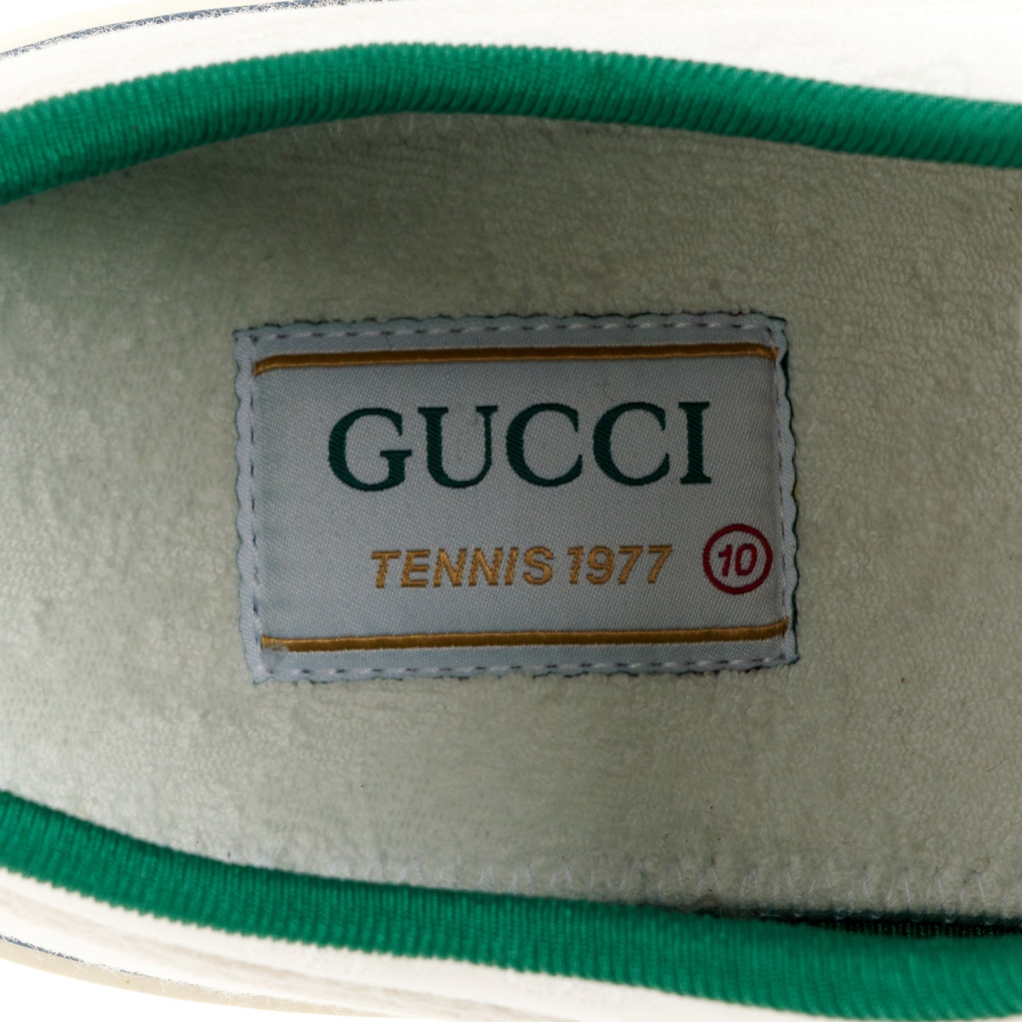 Jacquard Mini GG Monogram Web Mens 1977 Tennis Sneakers 10 White