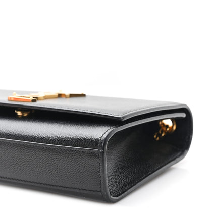 Saint Laurent Grain De Poudre Small Monogram Kate Satchel Black 10 of 11