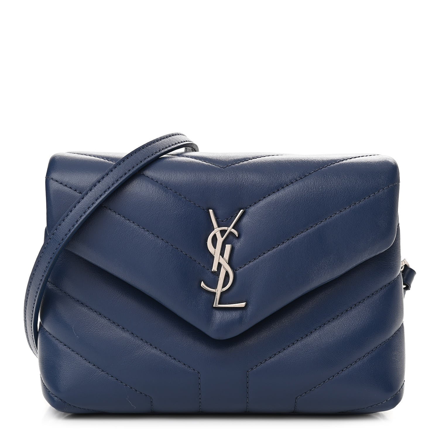 Saint Laurent Calfskin Y Quilted Monogram Toy Loulou Crossbody Bag New Cobalt 1 of 10