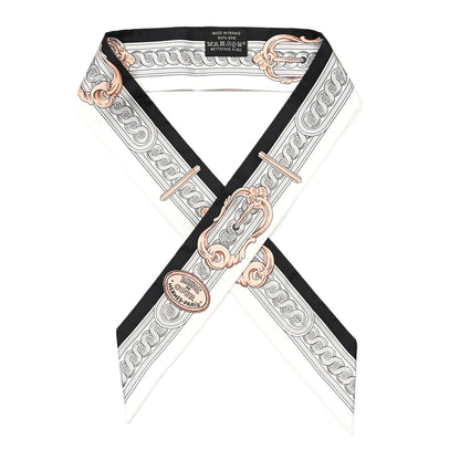 Hermes Silk Bride De Cour Twilly Black White Or Rose 1 of 4