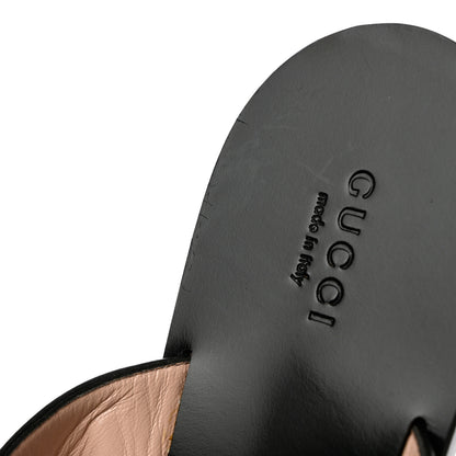 Gucci Calfskin GG Marmont Thong Sandals 38 Black 8 of 8
