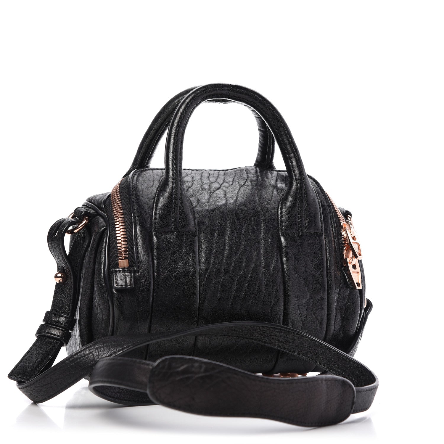 Alexander Wang Pebbled Lambskin Mini Rockie Black Rose Gold Hardware 3 of 8