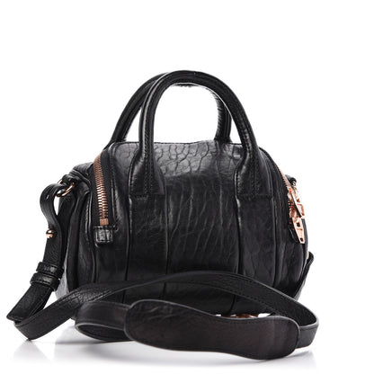 Alexander Wang Pebbled Lambskin Mini Rockie Black Rose Gold Hardware 3 of 8