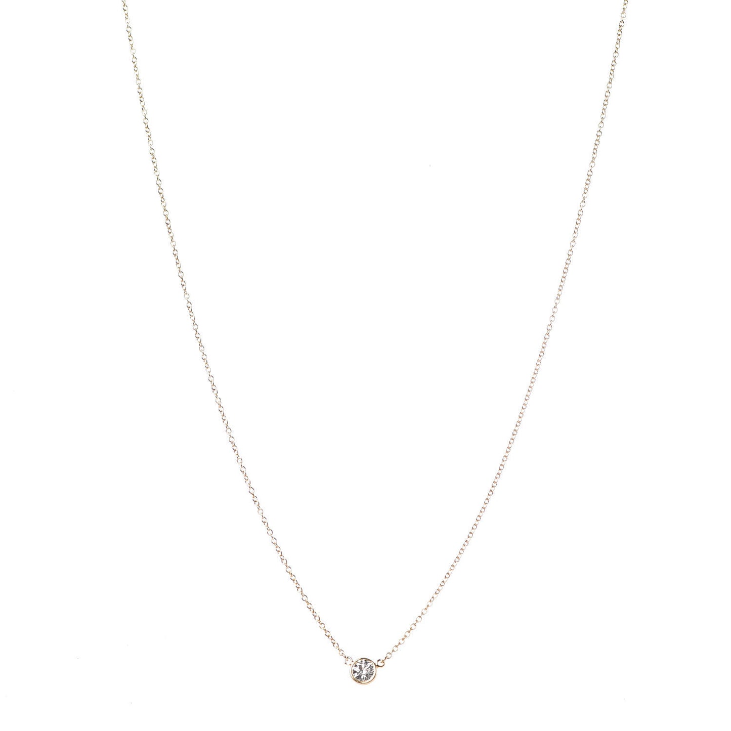 18K Yellow Gold Diamond .21ct Elsa Peretti Diamonds by the Yard Pendant Necklace