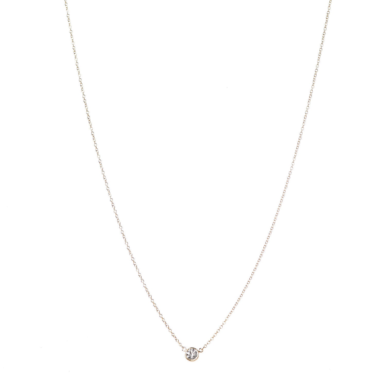 Tiffany 18K Yellow Gold Diamond .21ct Elsa Peretti Diamonds by the Yard Pendant Necklace 1 of 8