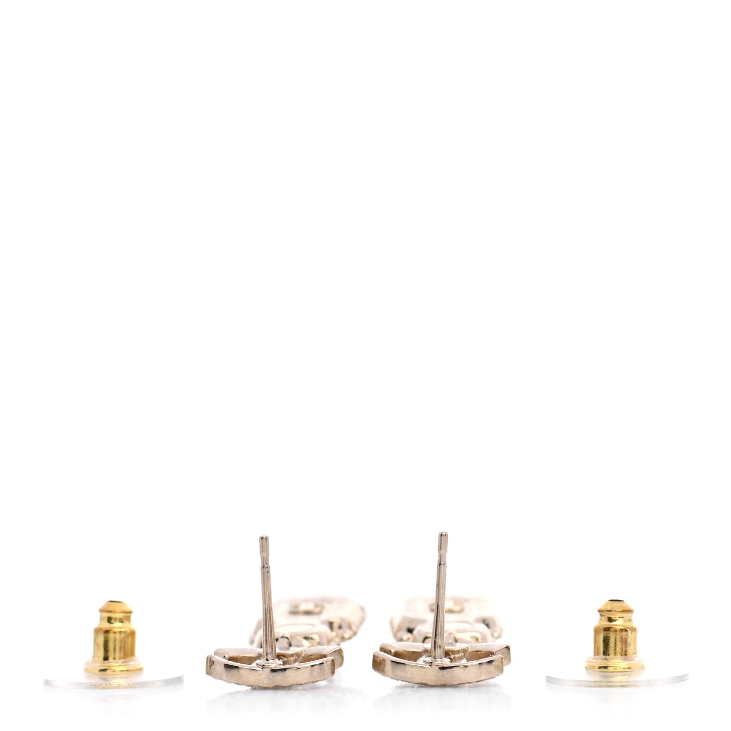 Crystal Pearl CC Drop Earrings Gold
