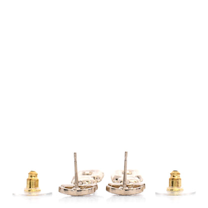 Chanel Crystal Pearl CC Drop Earrings Gold 3 of 4