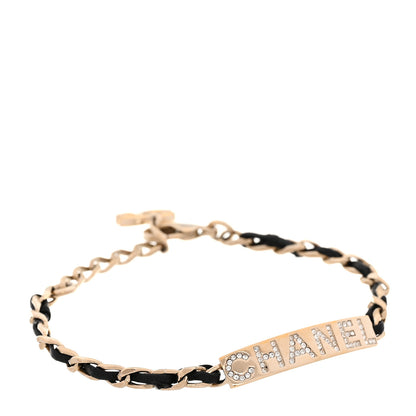 Chanel Metal Lambskin Crystal Sergeant Chanel Bracelet Gold 1 of 6