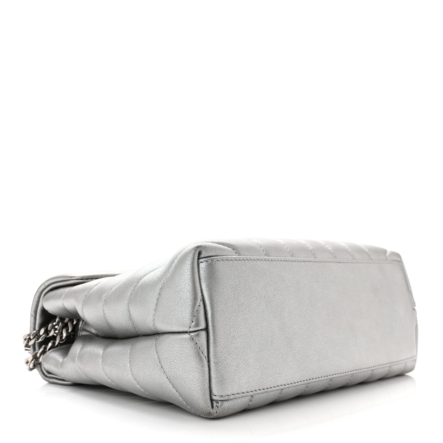 Metallic Calfskin Y Quilted Monogram Small Loulou Chain Satchel