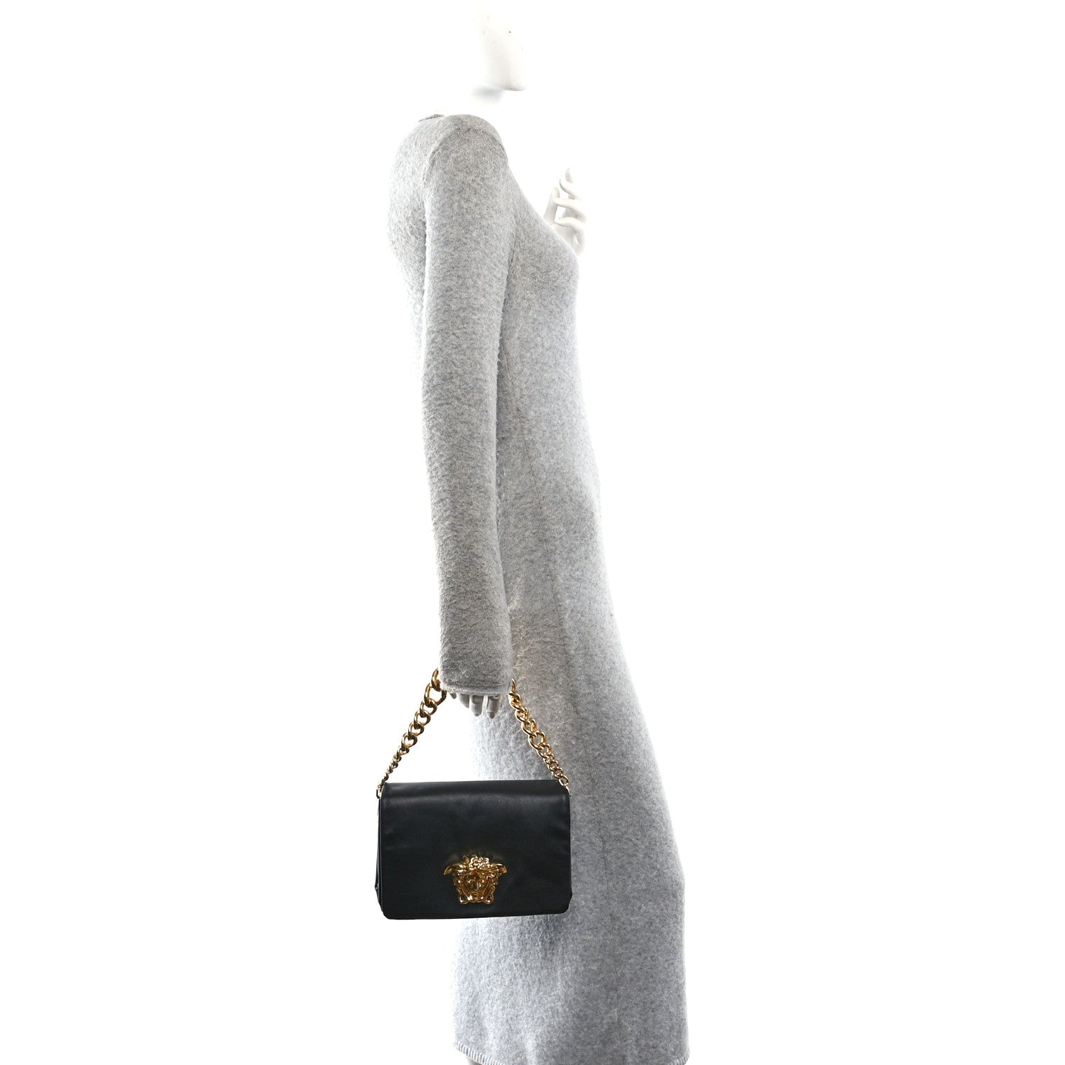 Versace Nappa Palazzo Sultan Shoulder Bag Black 2 of 9