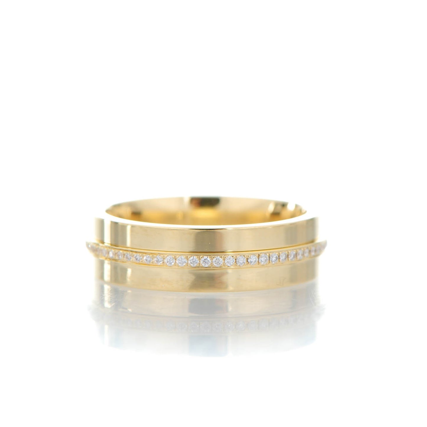 18K Yellow Gold Diamond T Two Ring 6.5