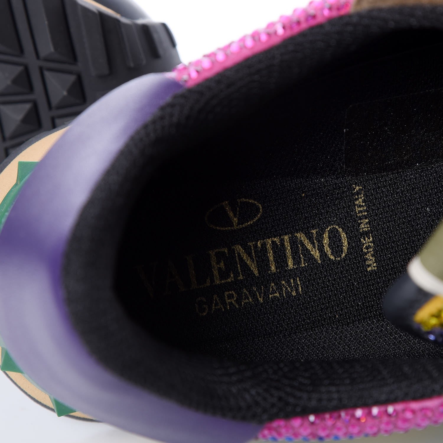 Valentino Garavani Suede Crystal Camouflage Womens Rockrunner Sneakers 38 Multicolor 8 of 10