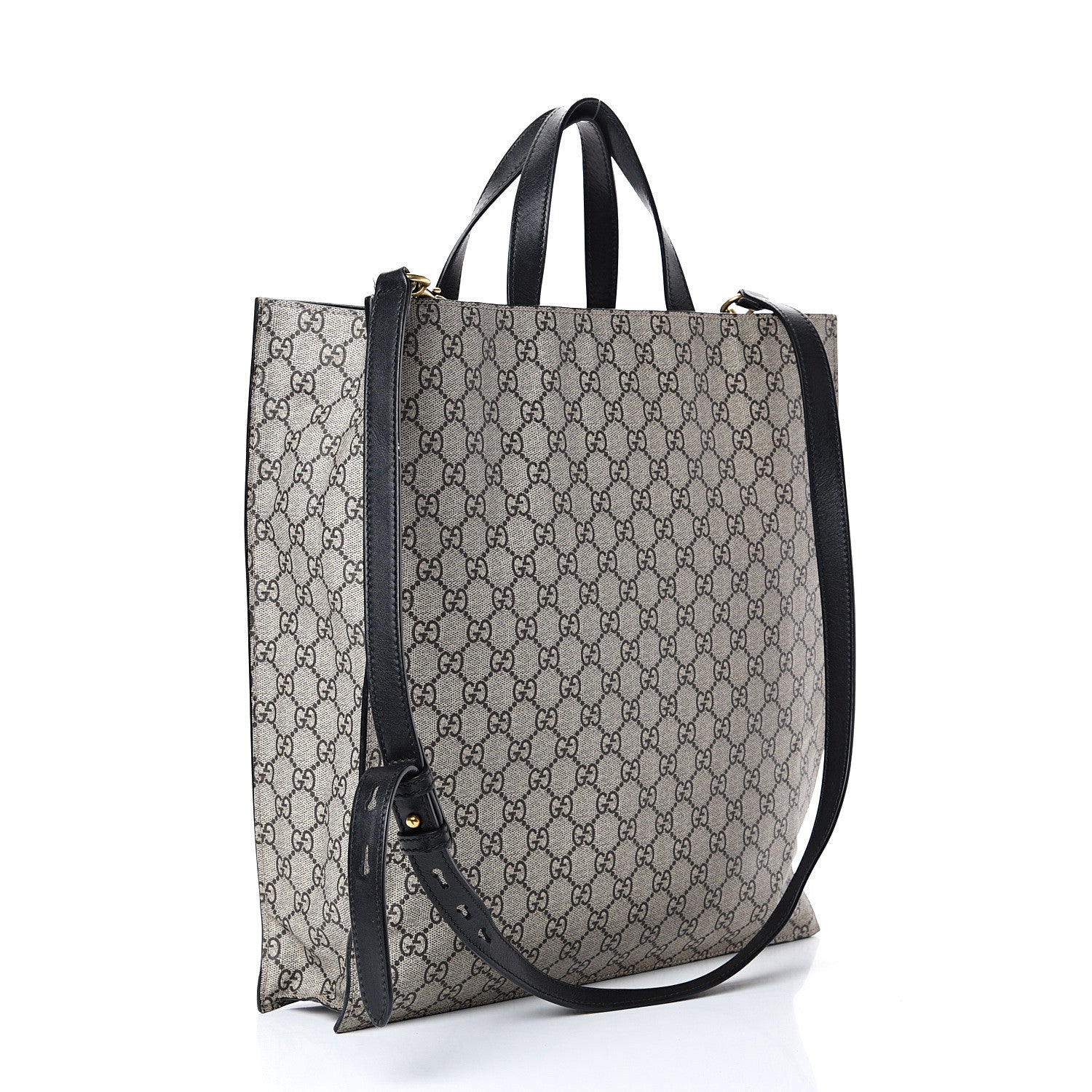 Gucci Soft GG Supreme Monogram Kingsnake Vertical Tote Black 2 of 16