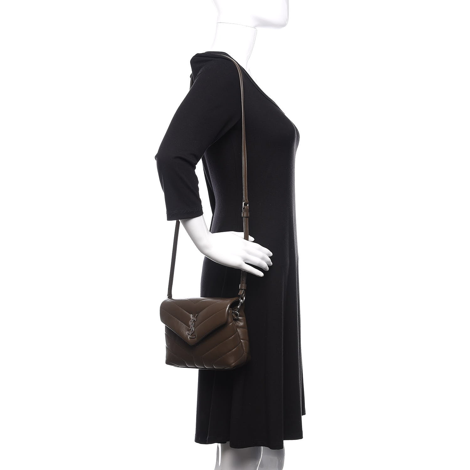 Saint Laurent Calfskin Y Quilted Monogram Toy Loulou Crossbody Bag Faggio 2 of 11