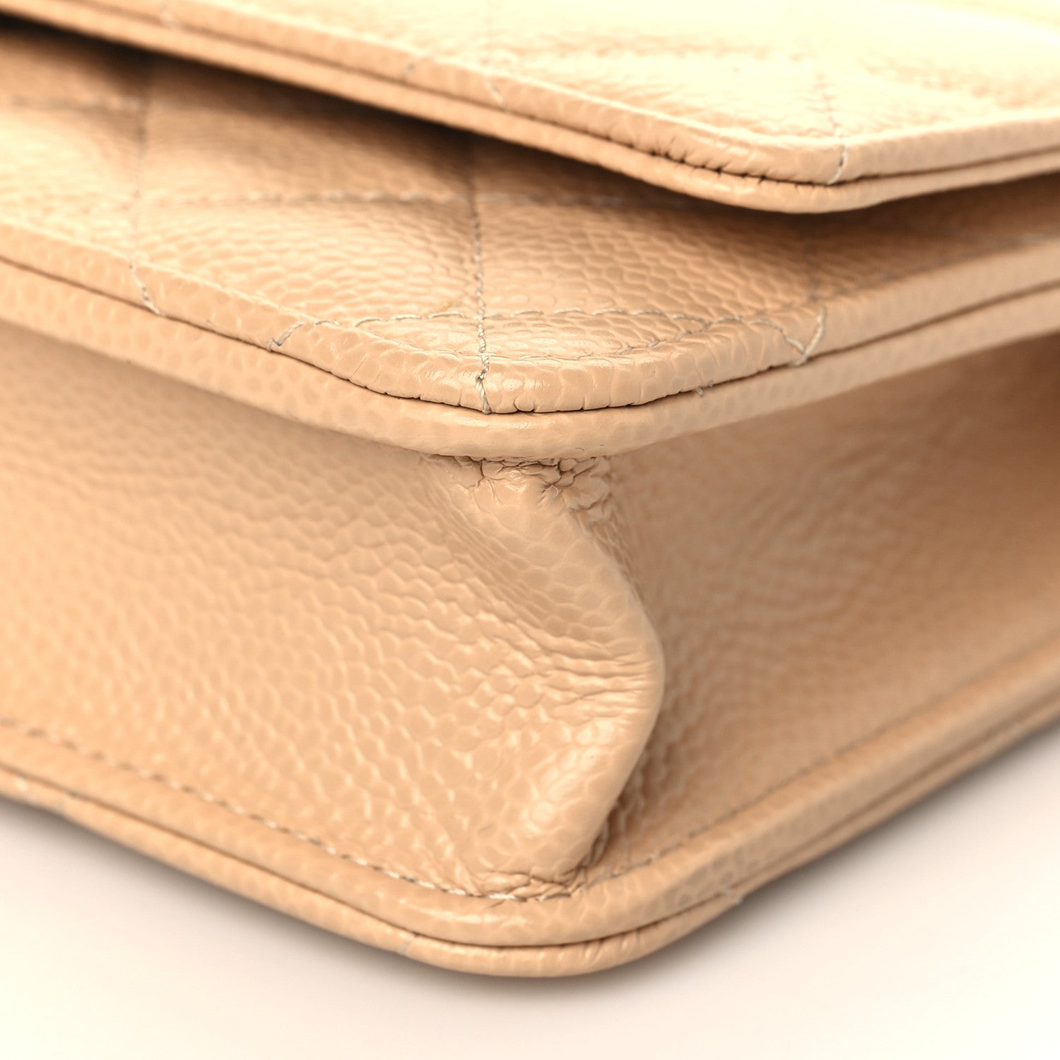 Chanel Caviar Quilted Wallet On Chain WOC Beige 10 of 11