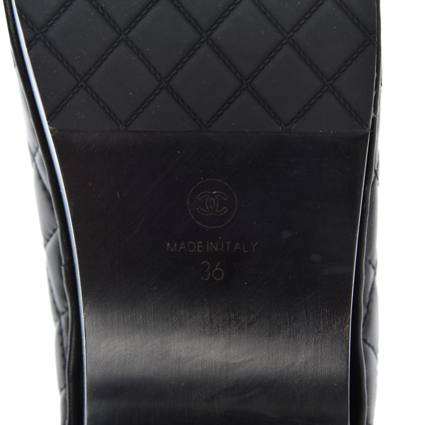 Lambskin Quilted CC Clogs 36 Black