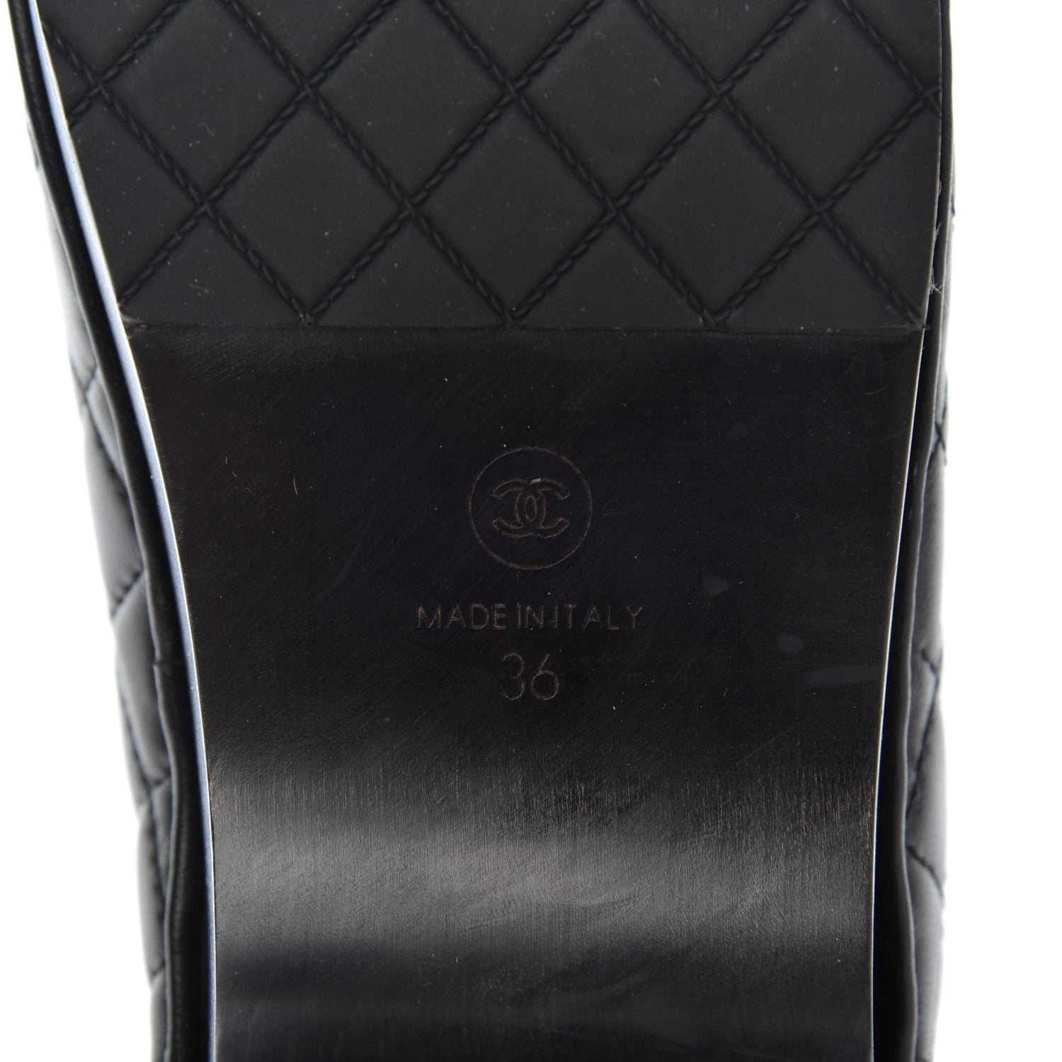 Chanel Lambskin Quilted CC Clogs 36 Black 6 of 10