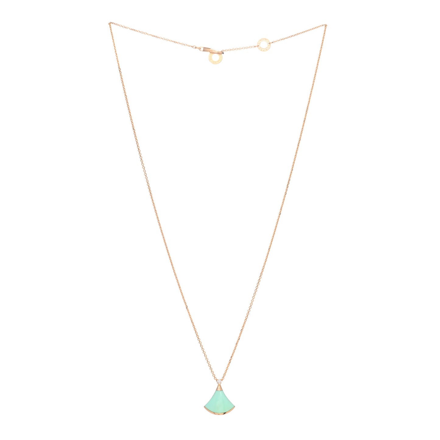 18K Rose Gold Diamond Turquoise Divas' Dream Pendant Necklace