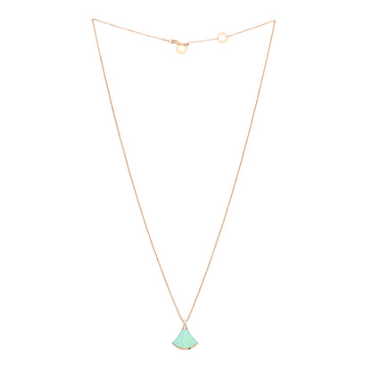 Bulgari 18K Rose Gold Diamond Turquoise Divas' Dream Pendant Necklace 2 of 4