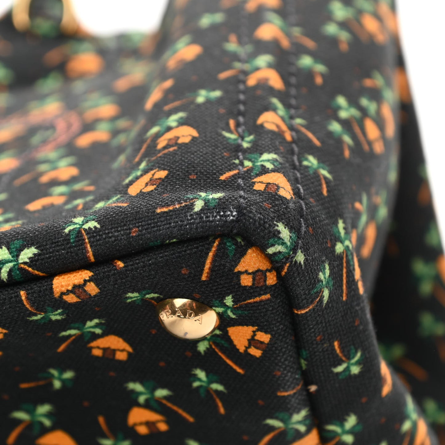 Canapa Palm Tree Print Logo Tote Black
