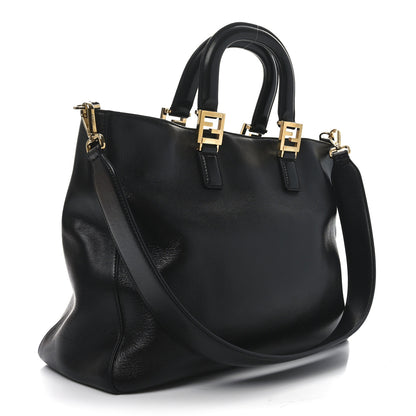 Fendi Vitello Glacier Medium FF Tote Black 3 of 10