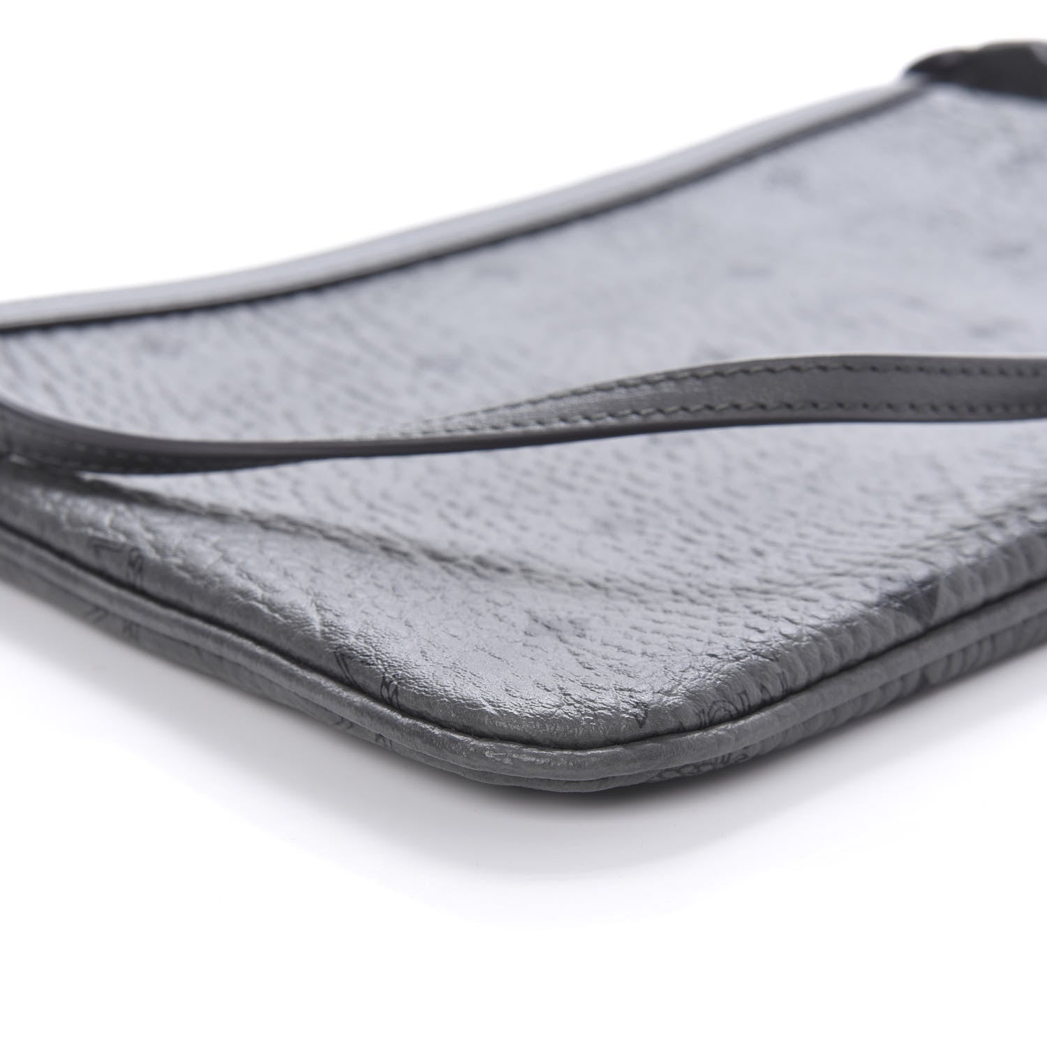 MCM Visetos Liz Shopper Tote Pouch Phantom Grey 6 of 9
