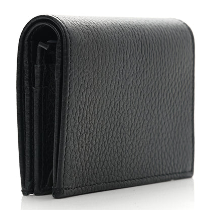 Gucci Pebbled Calfskin GG Marmont Card Case Black 3 of 9