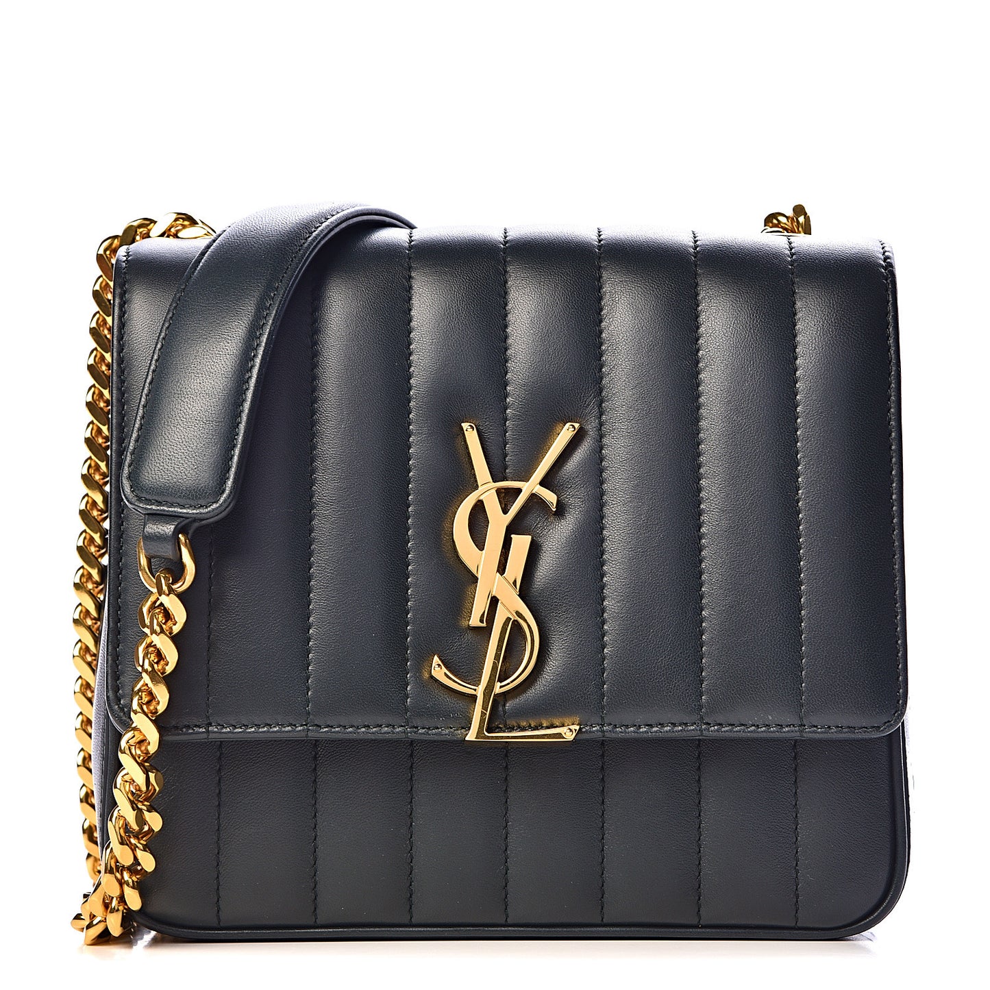 Lambskin Matelasse Monogram Medium Vicky Chain Bag Algae