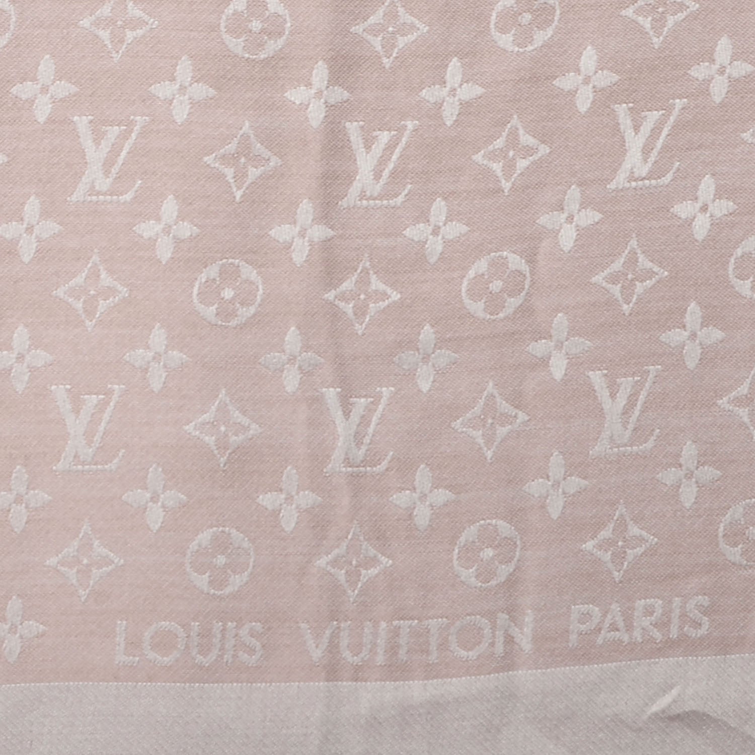 Louis Vuitton Silk Wool Monogram Denim Shawl Rose 4 of 5