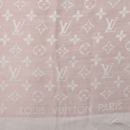 Louis Vuitton Silk Wool Monogram Denim Shawl Rose 4 of 5