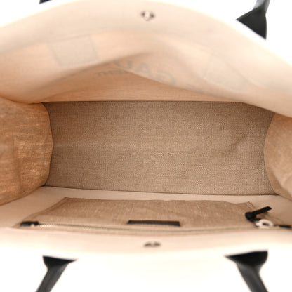 Saint Laurent Linen Calfskin Small Rive Gauche Tote Optic White 5 of 10