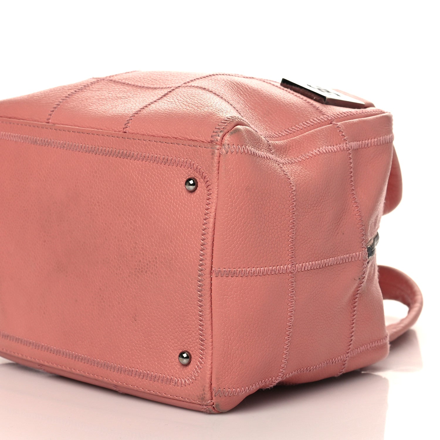 Chanel Caviar Square Stitched Bowler Pink 8 of 14