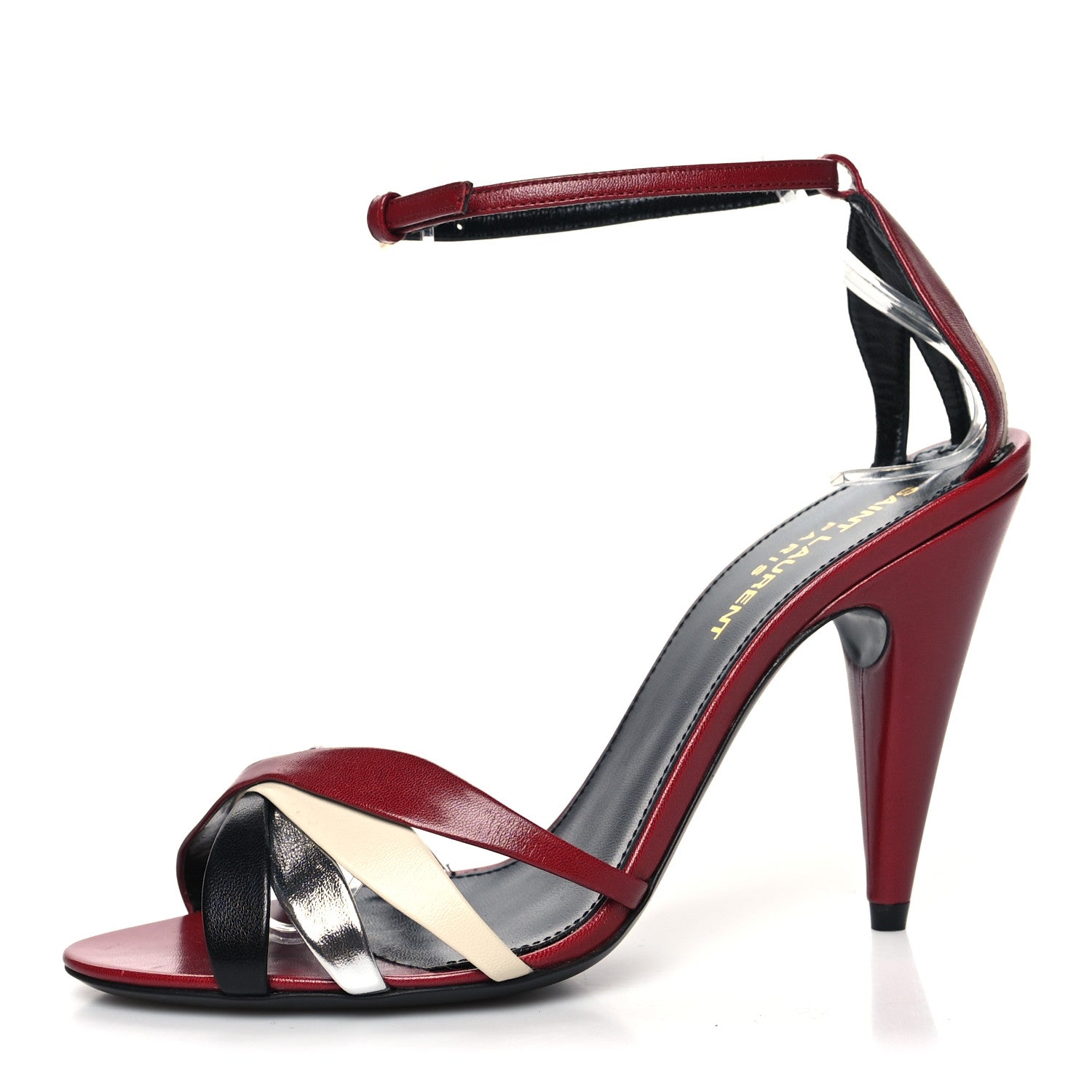 Saint Laurent Calfskin Kristen 95 Sandal Heels 36 Red 1 of 7