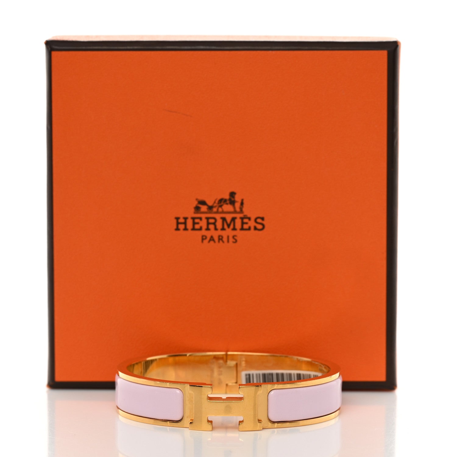 Hermes Enamel Narrow Clic Clac H Bracelet PM Rose Dragee 6 of 6