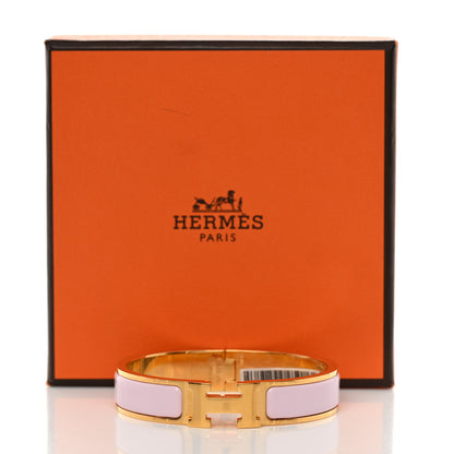 Hermes Enamel Narrow Clic Clac H Bracelet PM Rose Dragee 6 of 6