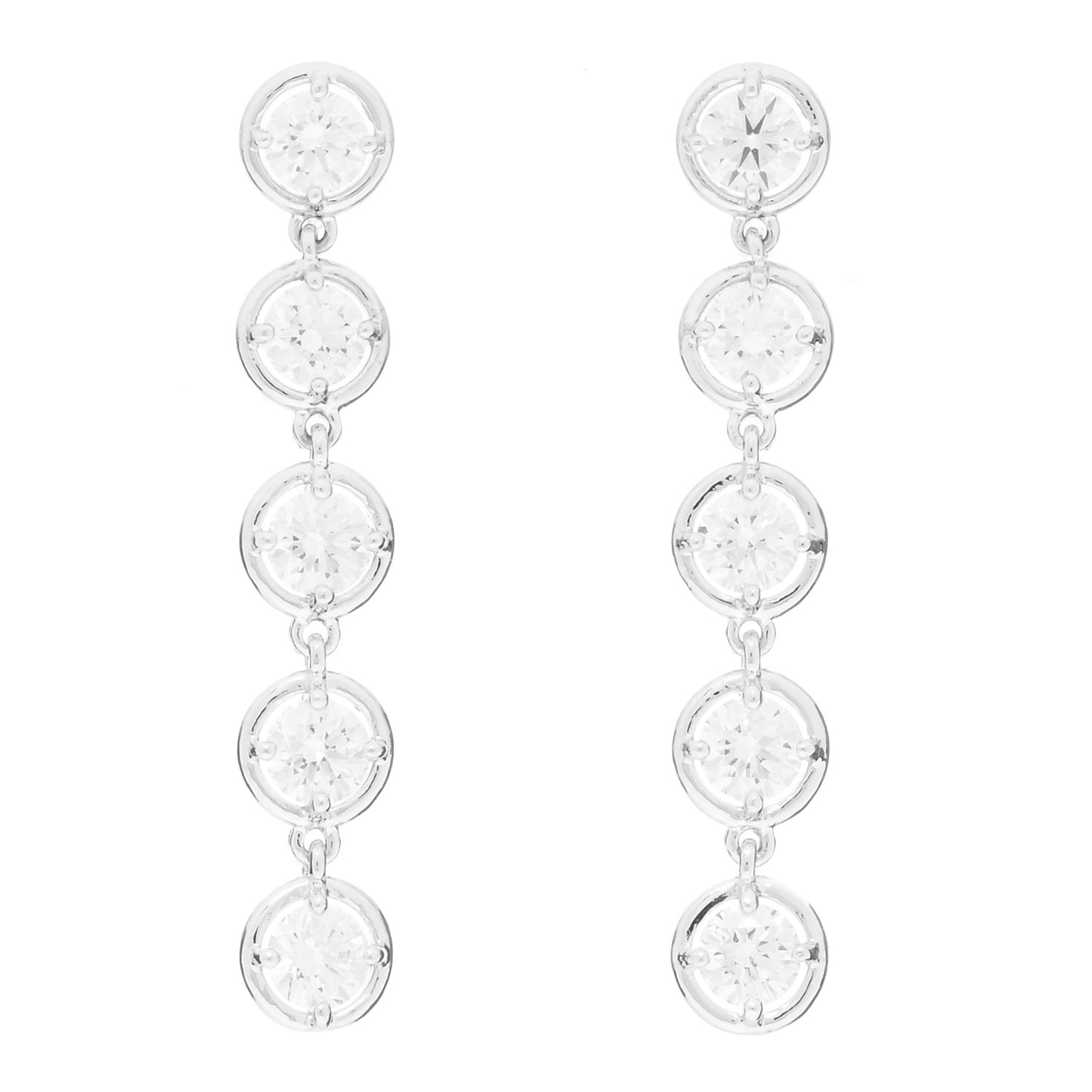 18K White Gold Diamond Palmyre Earrings