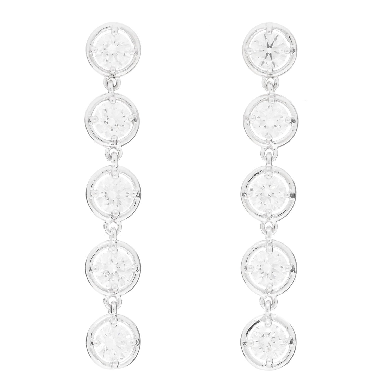 Van Cleef & Arpels 18K White Gold Diamond Palmyre Earrings 1 of 5