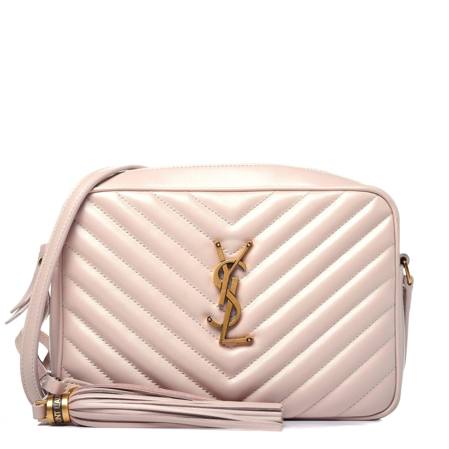 Calfskin Matelasse Monogram Lou Camera Bag Nude Powder