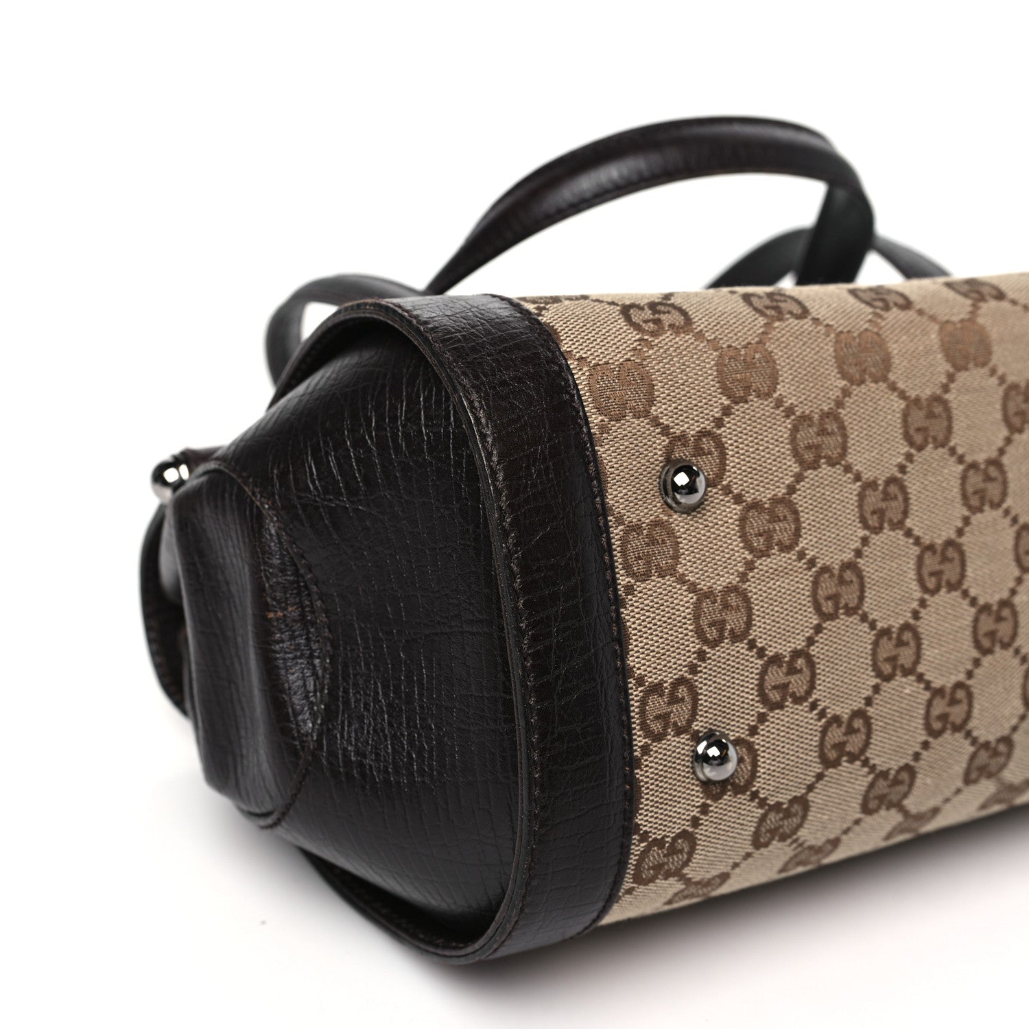 Gucci Monogram Bamboo Bullet Bag Dark Brown 9 of 15