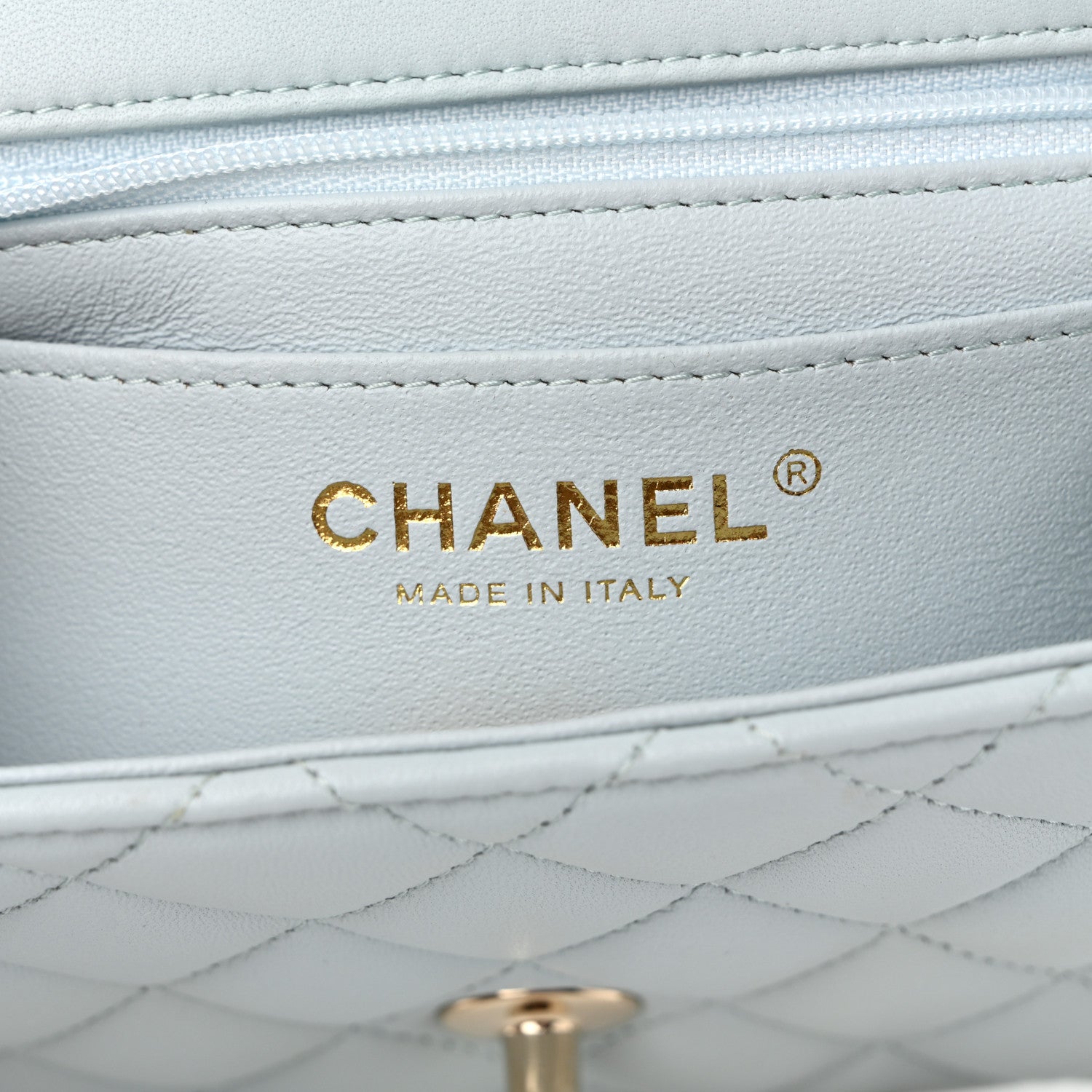 Chanel Lambskin Quilted Mini Top Handle Rectangular Flap Light Blue 6 of 10