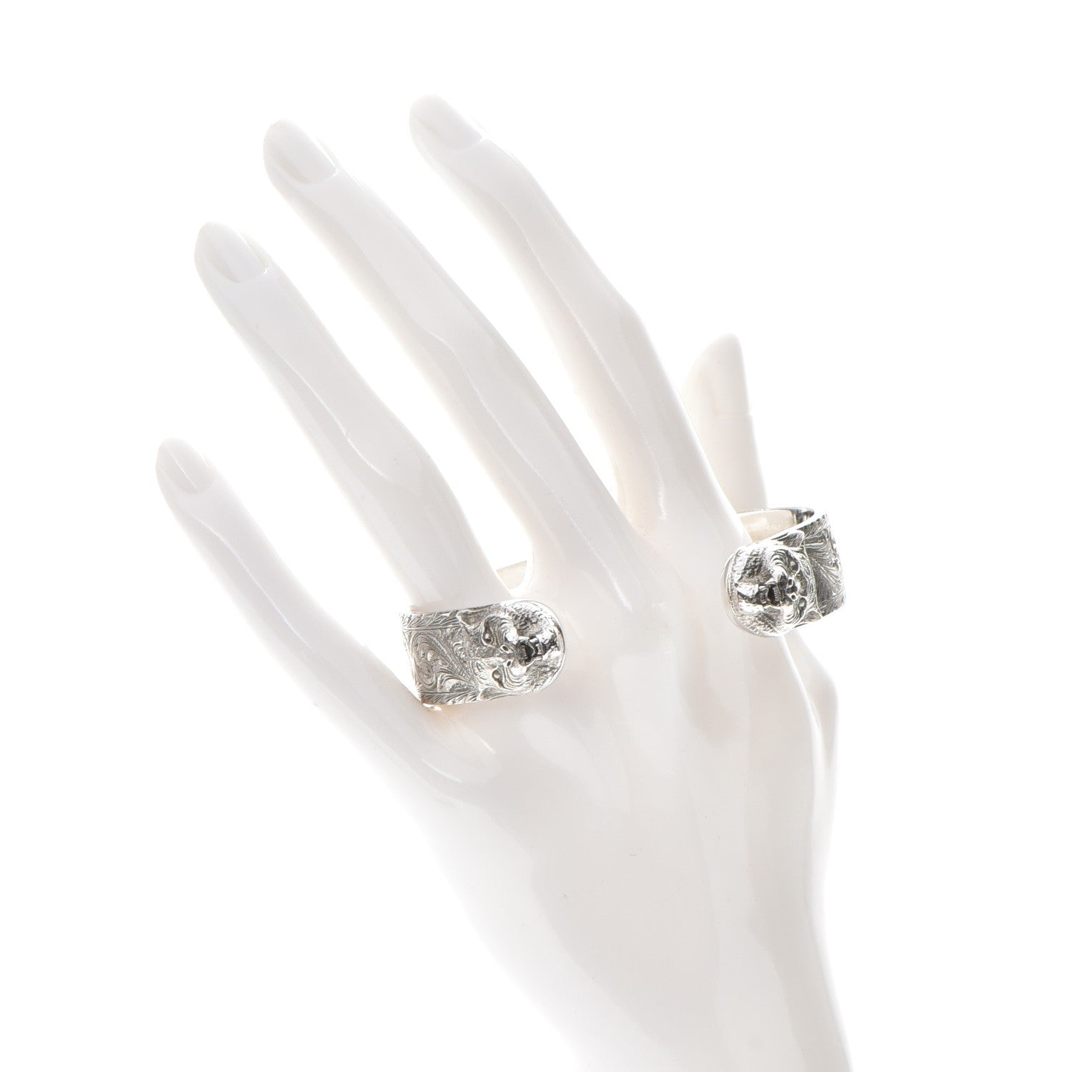 Gucci Sterling Silver Feline Head Bracelet 2 of 7