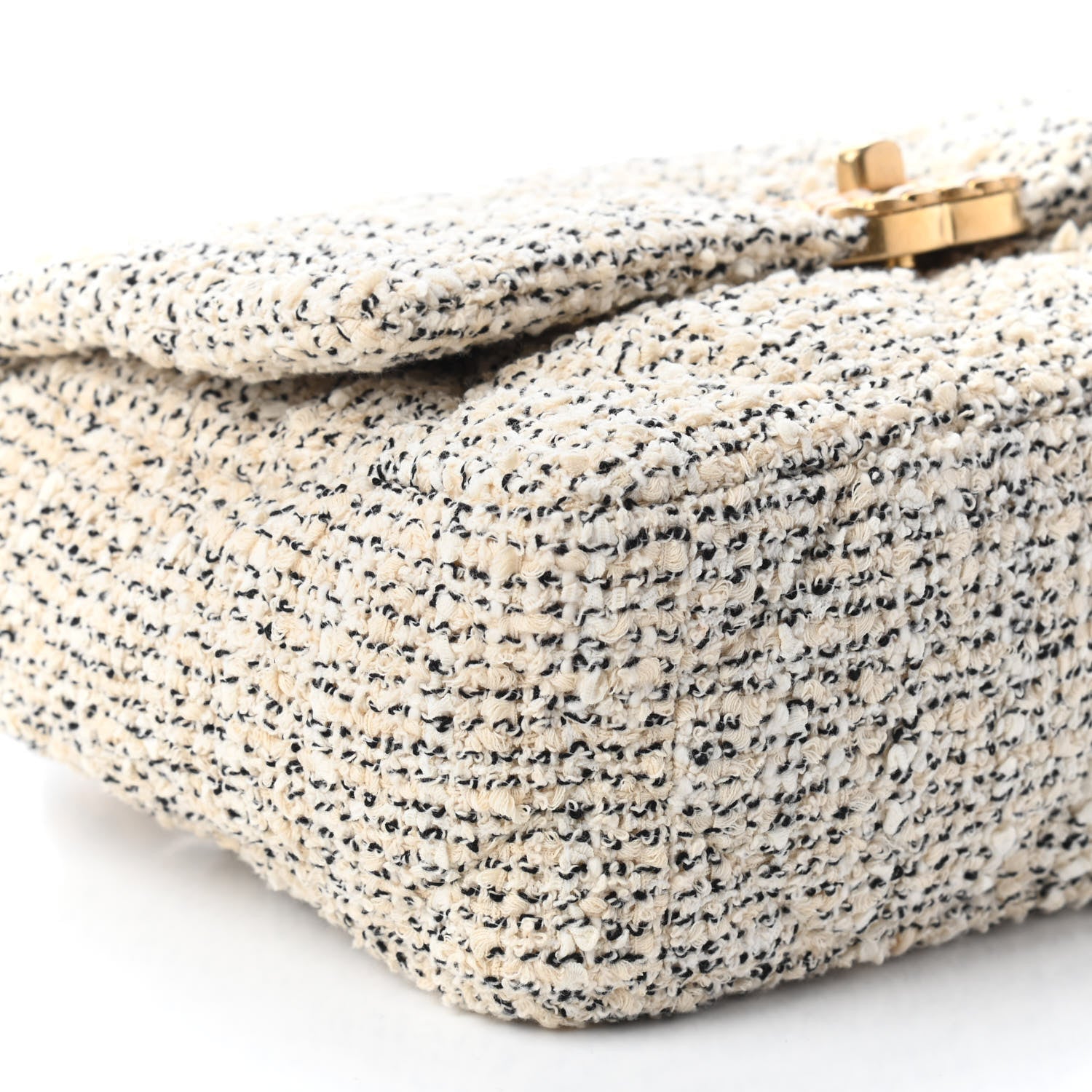 Chanel Tweed Quilted Medium Chanel 19 Flap Ecru Black 8 of 9
