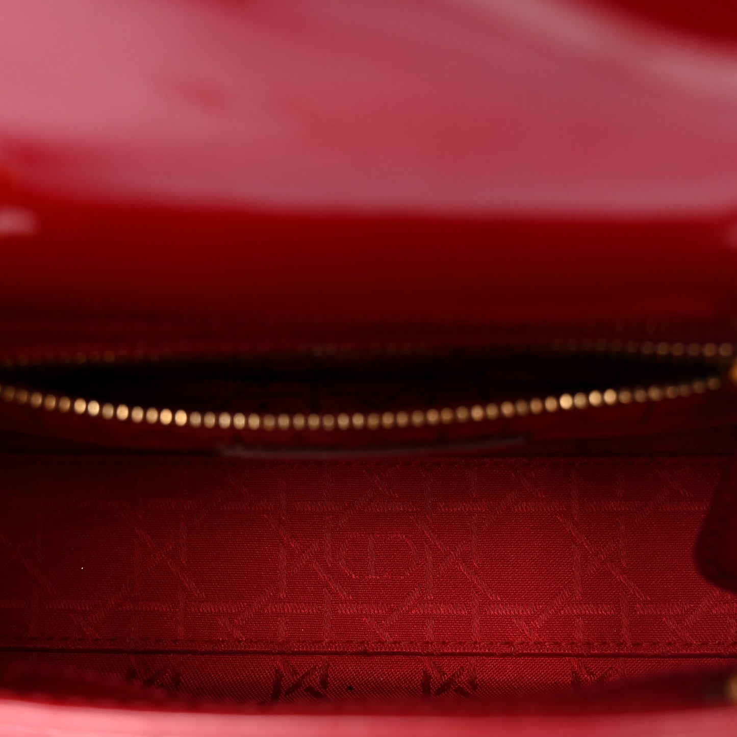 Patent Cannage Mini Lady Dior Red