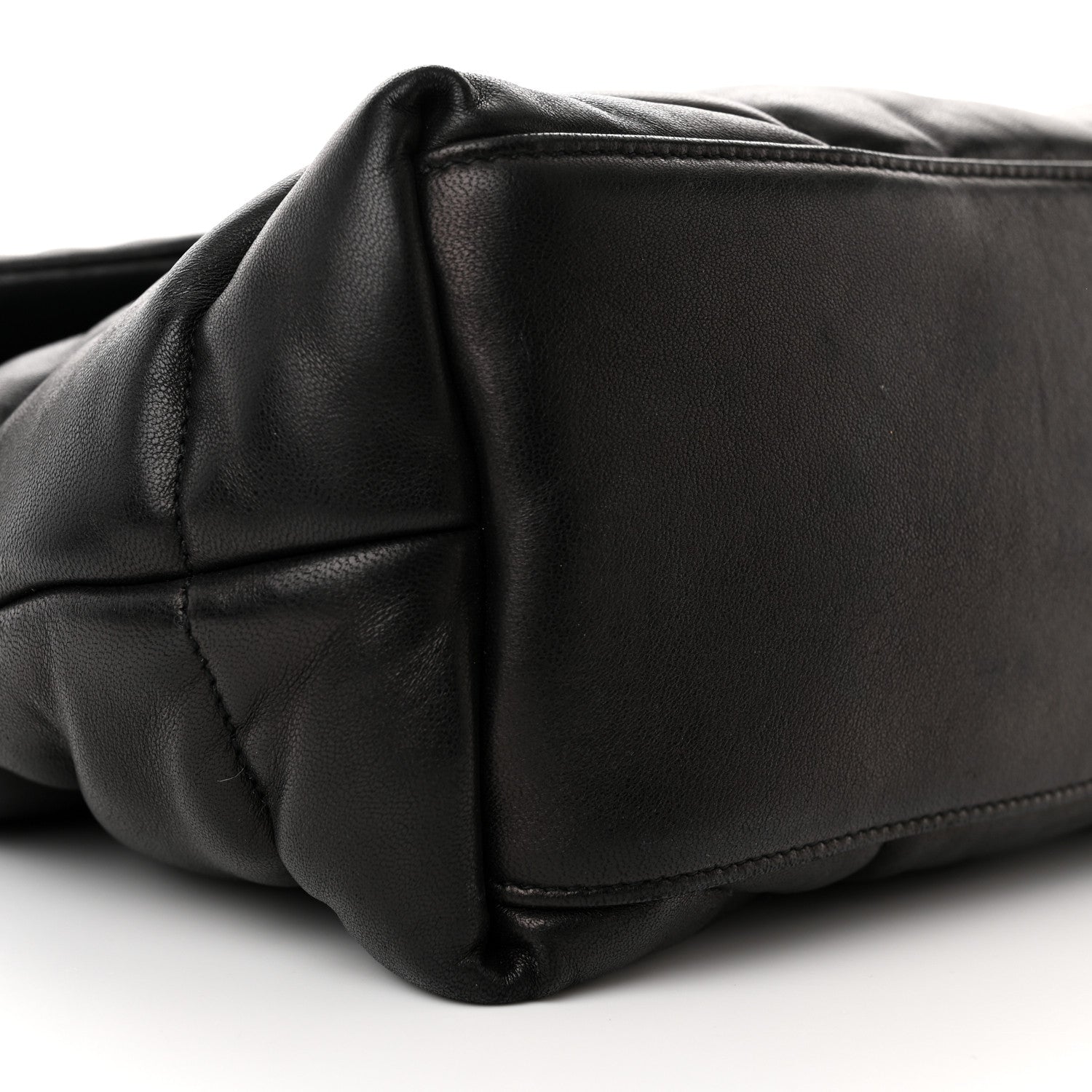 Saint Laurent Lambskin Quilted Monogram Monochrome Medium Loulou Puffer Chain Satchel Black 9 of 17