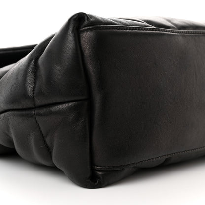 Saint Laurent Lambskin Quilted Monogram Monochrome Medium Loulou Puffer Chain Satchel Black 9 of 17