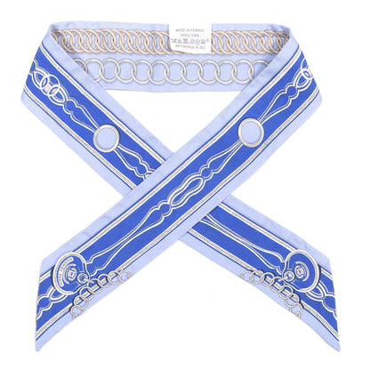 Hermes Silk Maillons Twilly Ciel Bleu Roy Beige 1 of 4