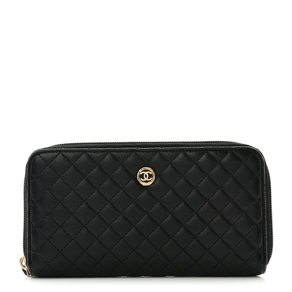 Chanel Lambskin Micro Quilted Zip Wallet Black 1 of 13